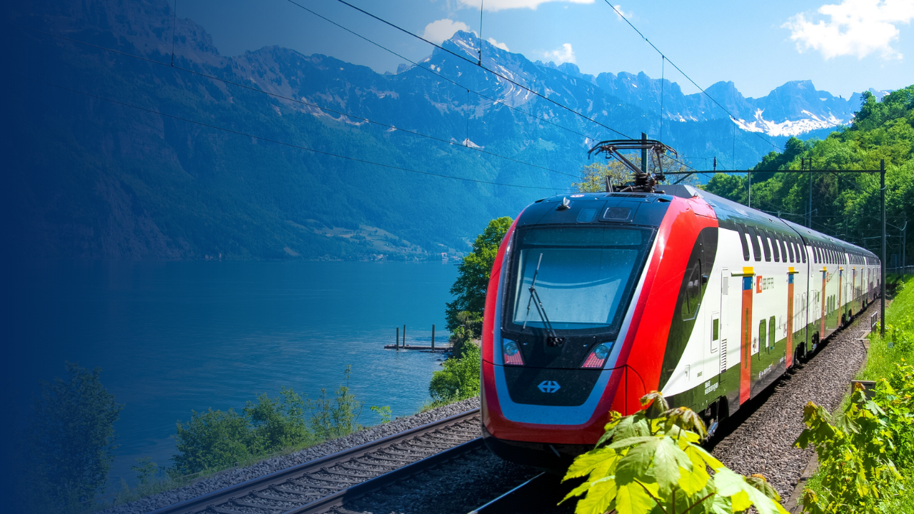 Red and Blue Train Travel